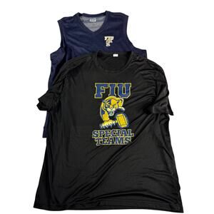 Lot 2 FIU Golden Panthers Adidas Shirts Sleeveless Tank & Graphic Tee Large/XL